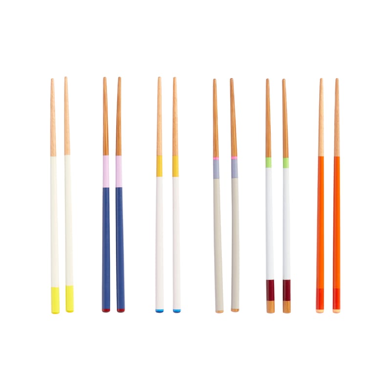 Table et cuisine - Couverts - Baguettes Colour Sticks bois multicolore / Set de 6 paires - Bambou - Hay - Multicolore - Bambou