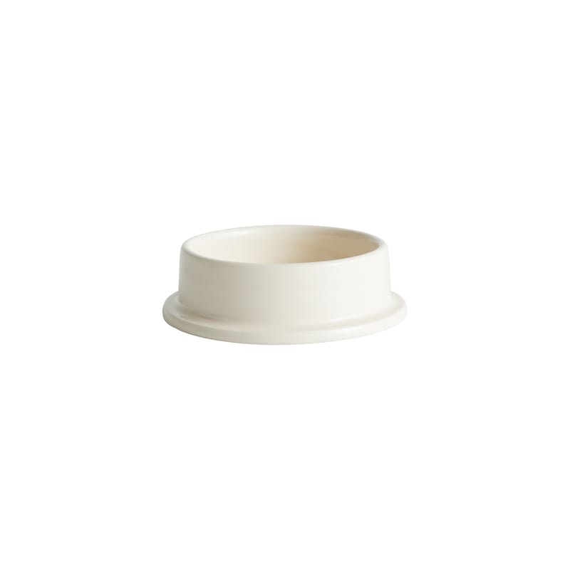 Décoration - Bougeoirs, photophores - Bougeoir Column Medium céramique blanc / Pour bougie bloc - Ø 11 cm - Hay - Blanc cassé - Faïence