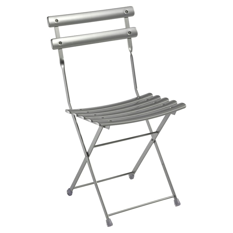 Mobilier - Chaises, fauteuils de salle à manger - Chaise pliante Arc en Ciel métal - Emu - Aluminium - Acier inoxydable verni