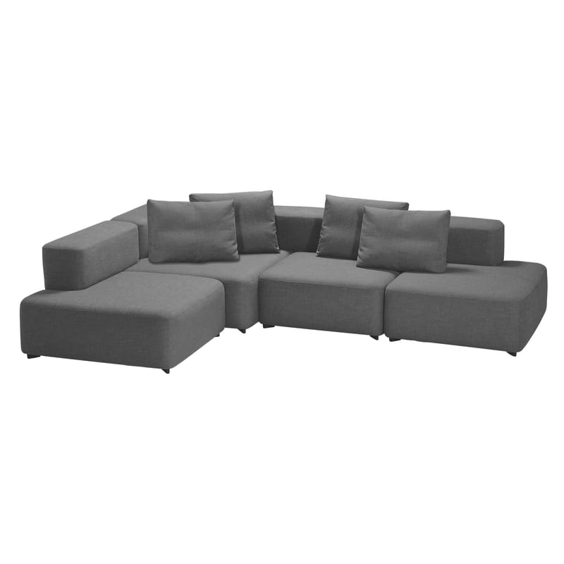 Furniture - Sofas - Alphabet Corner sofa textile grey Angle - Modular 4 seats - L 300 x D 210 cm - Fritz Hansen - Dark grey - Foam, Kvadrat fabric