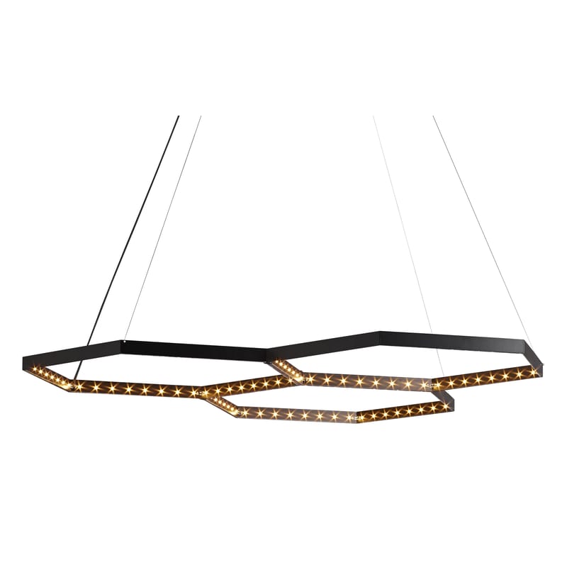 Luminaire - Suspensions - Suspension Hexa 3 / LED - 130 x 112 cm - Le Deun - Noir - Acier