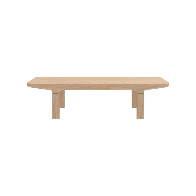 Mobilier - Tables basses - Table basse Camille bois naturel / 120 x 50 x H 29,5 cm - Hartô - H 29,5 cm / Chêne - Chêne massif, MDF plaqué chêne