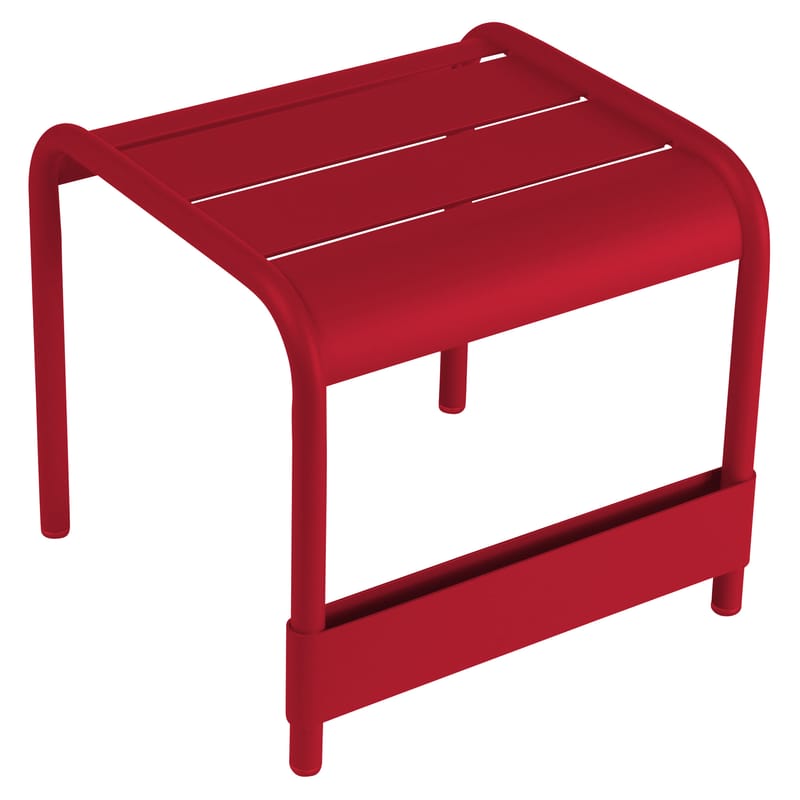 Mobilier - Tables basses - Table d\'appoint Luxembourg métal rouge / Repose-pieds - 44 x 42 cm - Fermob - Piment - Aluminium laqué