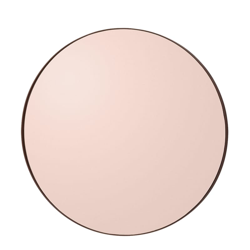Dekoration - Spiegel - Wandspiegel Circum Small metall rosa / Ø 70 cm - AYTM - Rauchglas, rosa - Glas, mitteldichte bemalte Holzfaserplatte