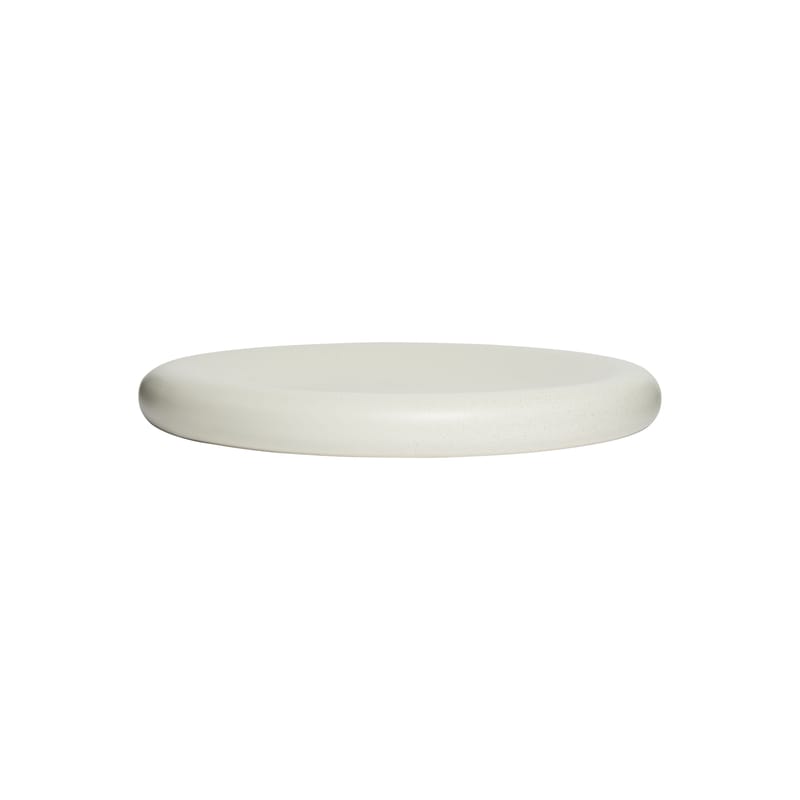 Table et cuisine - Assiettes - Assiette Dough céramique blanc / Ø 38 x H 3,7 cm - TOOGOOD - Crème - Grès émaillé