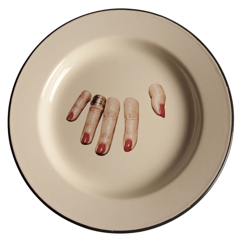 Table et cuisine - Assiettes - Assiette Toiletpaper - Doigts coupés métal multicolore - Seletti - Doigts coupés - Métal émaillé