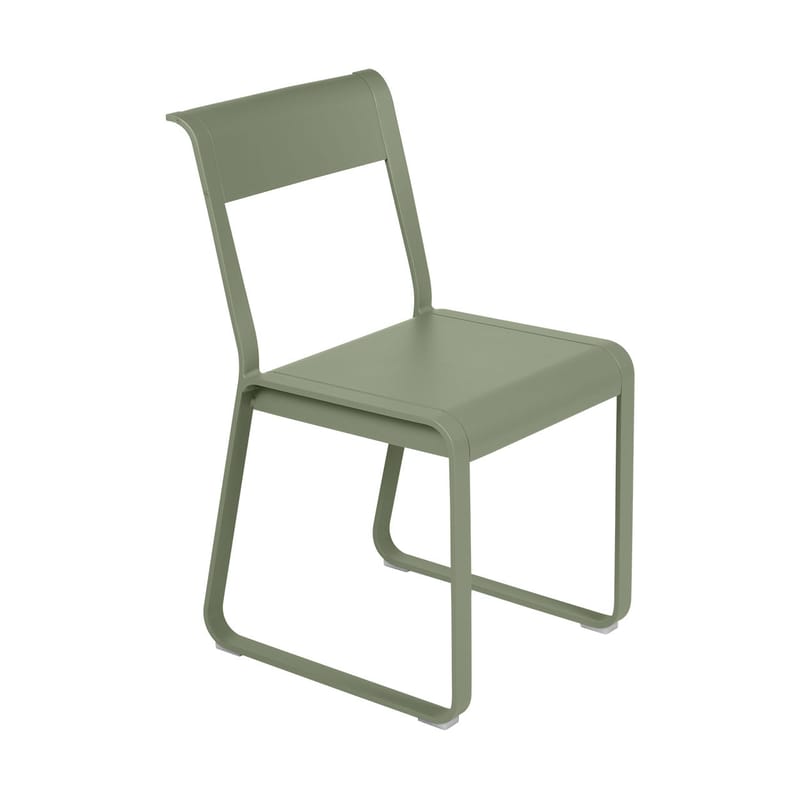 Mobilier - Chaises, fauteuils de salle à manger - Chaise Bellevie métal vert / Piètement traîneau - Fermob - Cactus - Aluminium