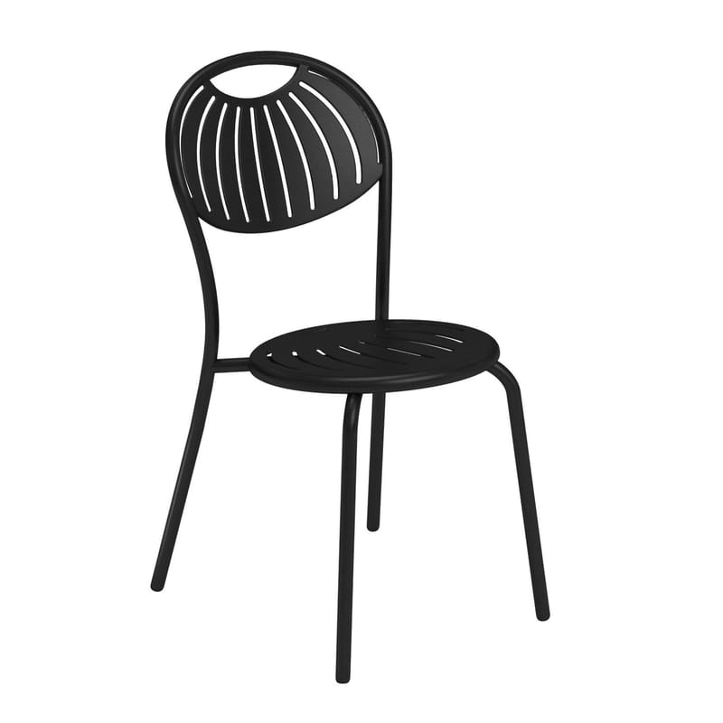Mobilier - Chaises, fauteuils de salle à manger - Chaise empilable Coupole métal noir - Emu - Noir - Acier verni