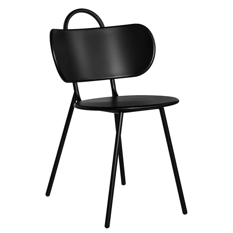 Mobilier - Chaises, fauteuils de salle à manger - Chaise Swim métal noir - Bibelo - Noir - Acier laqué époxy