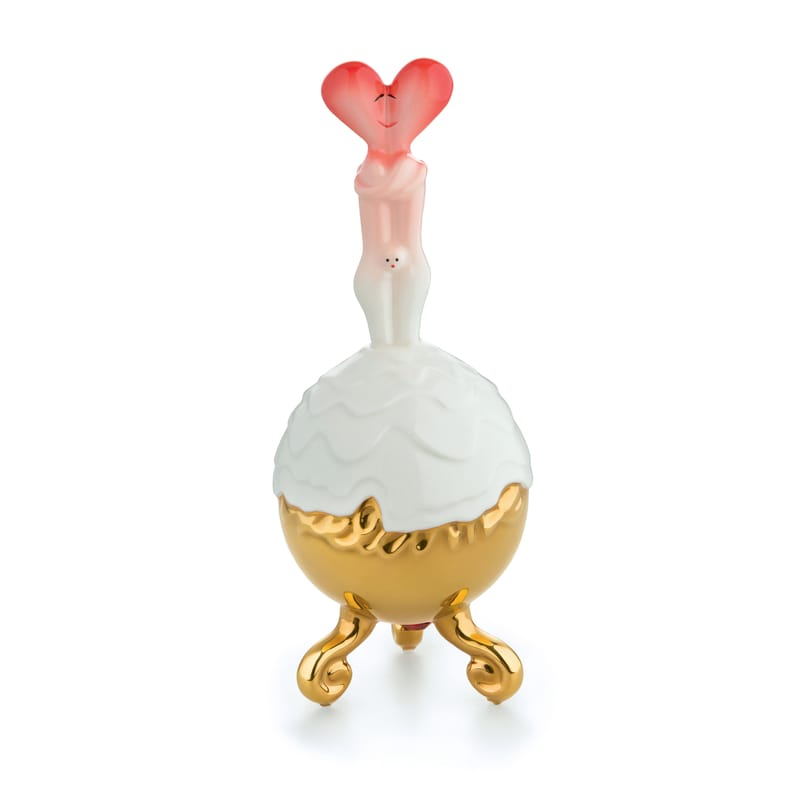 Christmas - Christmas novelties - Welcome Amore Decoration ceramic gold / Hand-painted porcelain - Alessi - White & gold - China