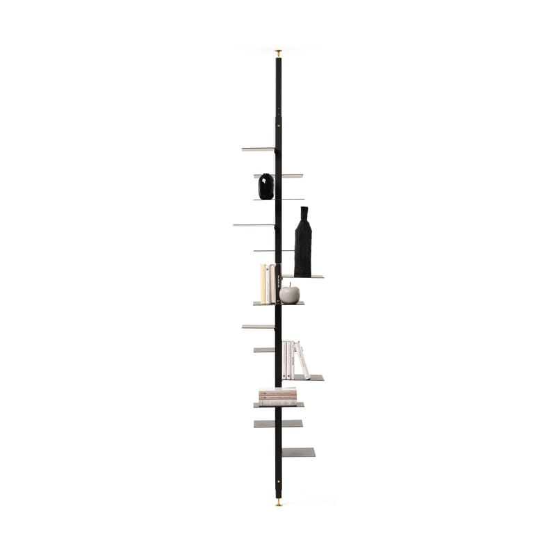 Mobilier - Etagères & bibliothèques - Etagère rotative Adélaide Metal métal noir / Pivotante - Pour plafond de 230 à 253 cm - Mogg - Plafond de 230 à 253 cm / Noir - Fer peint