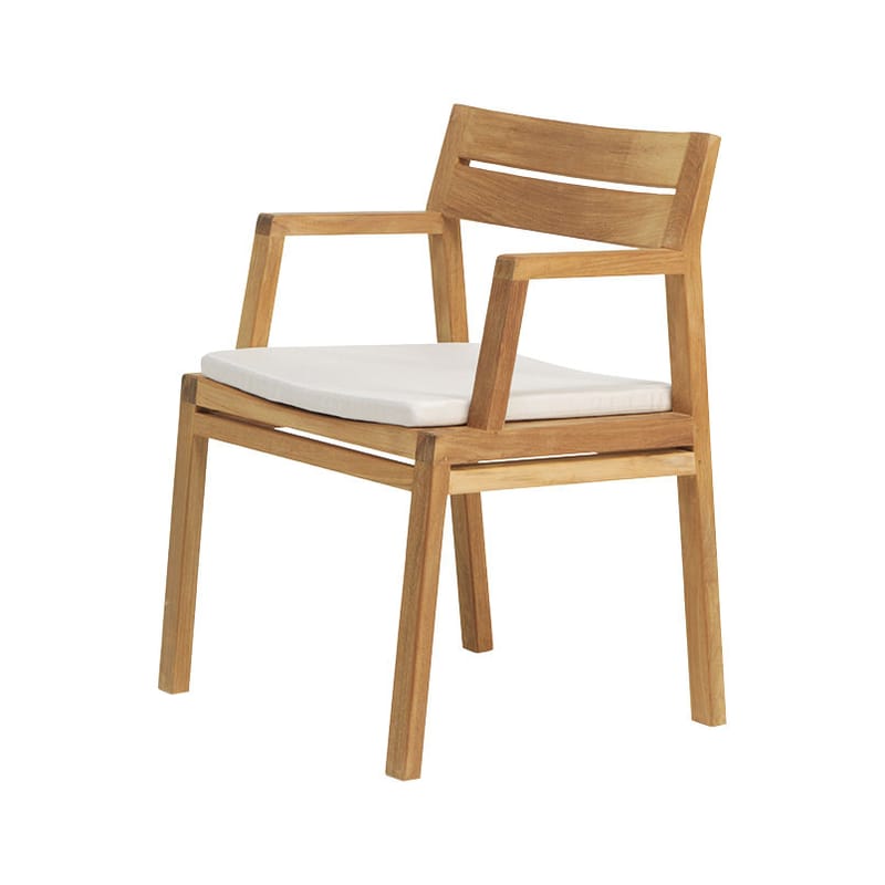 Mobilier - Chaises, fauteuils de salle à manger - Fauteuil Costes bois naturel / Teck - Ethimo - Fauteuil / Teck naturel - Teck naturel FSC