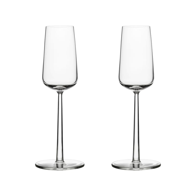 Table et cuisine - Verres  - Flûte à champagne Essence verre transparent / 21 cl - Set de 2 - Iittala - Transparent - Verre