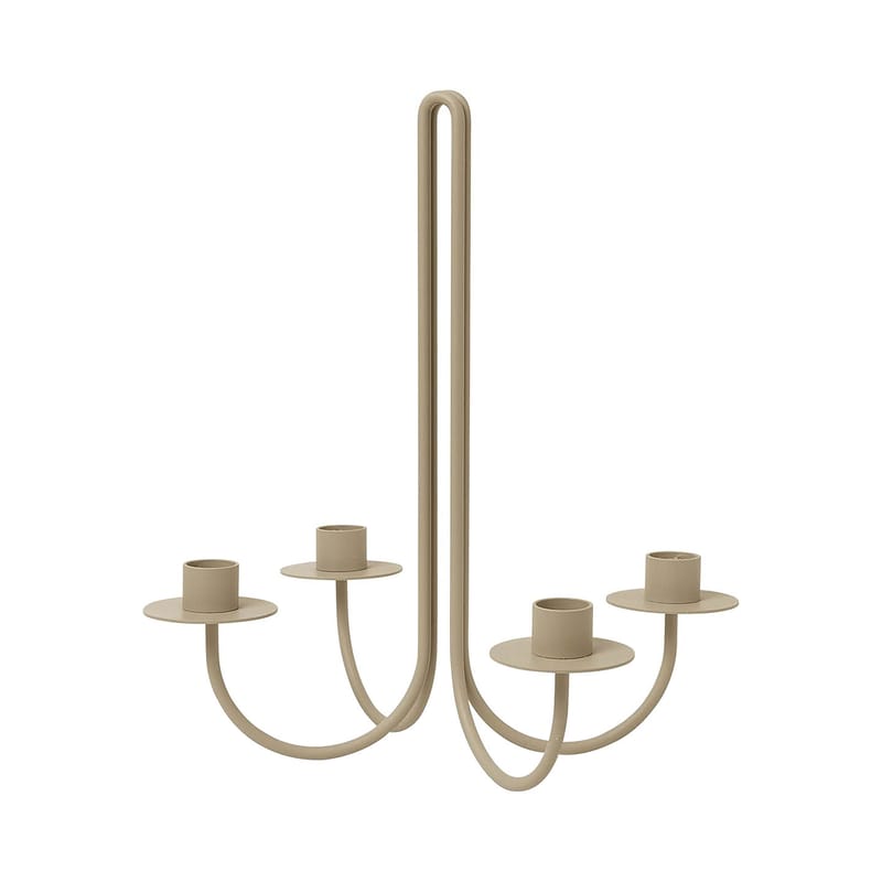 Dekoration - Kerzen, Kerzenleuchter und Windlichter - Kerzenleuchter Sway metall beige / L 23,5 x H 30,2 cm - Metall - Ferm Living - Kaschmir-beige - Eisen