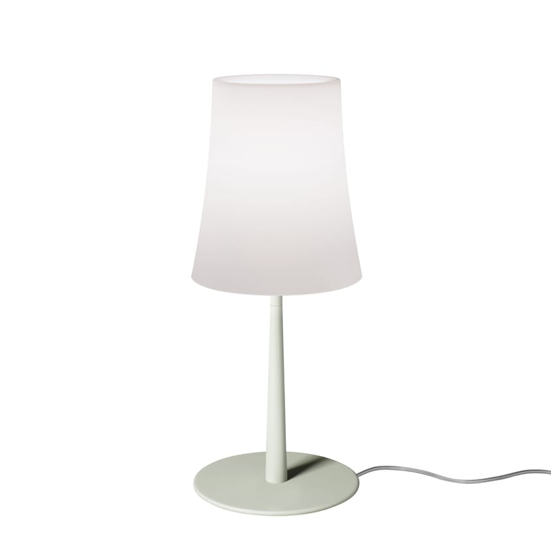 Luminaire - Lampes de table - Lampe de table Birdie Easy Small plastique vert / H 43 cm - Foscarini - Vert Sauge - Aluminium laqué, Polycarbonate