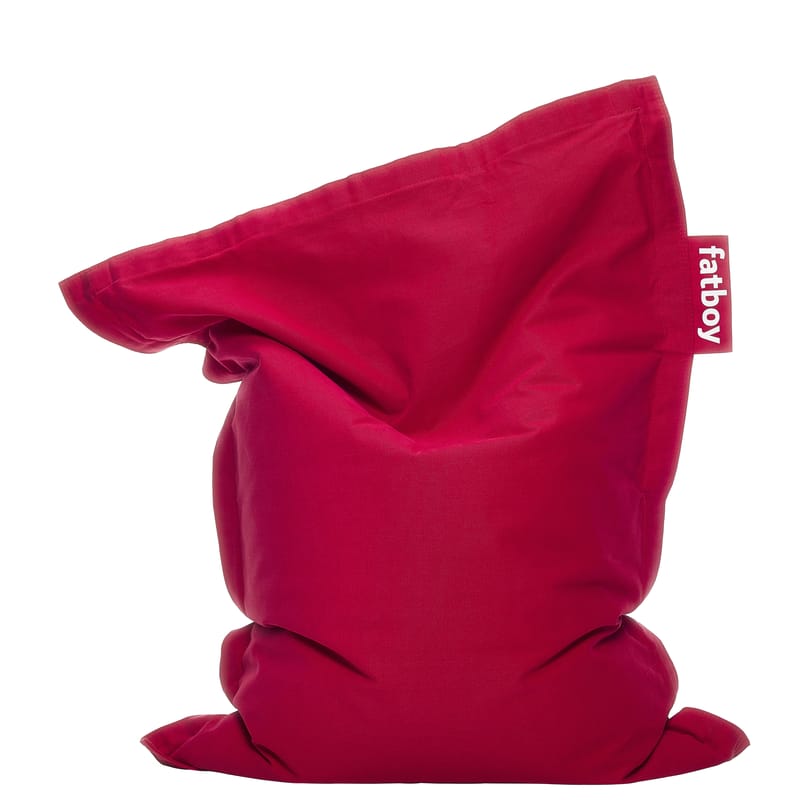 Mobilier - Mobilier Kids - Pouf enfant Junior Stonewashed tissu rouge / Coton - 130 x 100 cm - Fatboy - Rouge - Coton