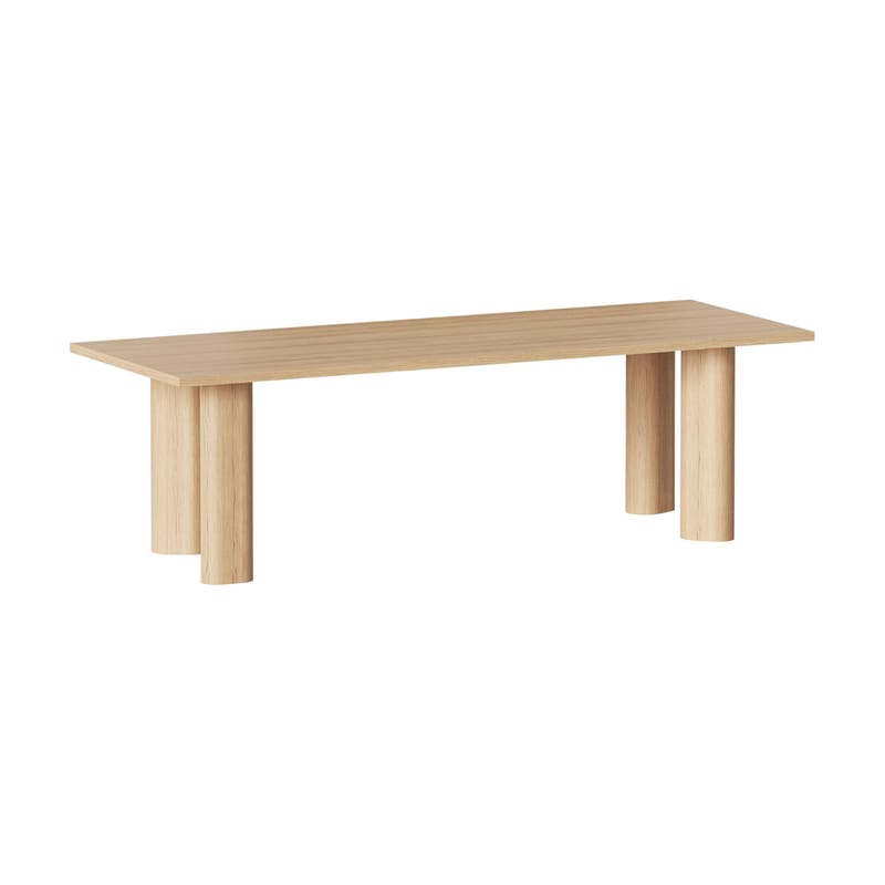 Mobilier - Tables - Table rectangulaire Galta Forte bois naturel / 240 x 90 cm - KANN DESIGN - Chêne naturel - Chêne massif, Placage chêne