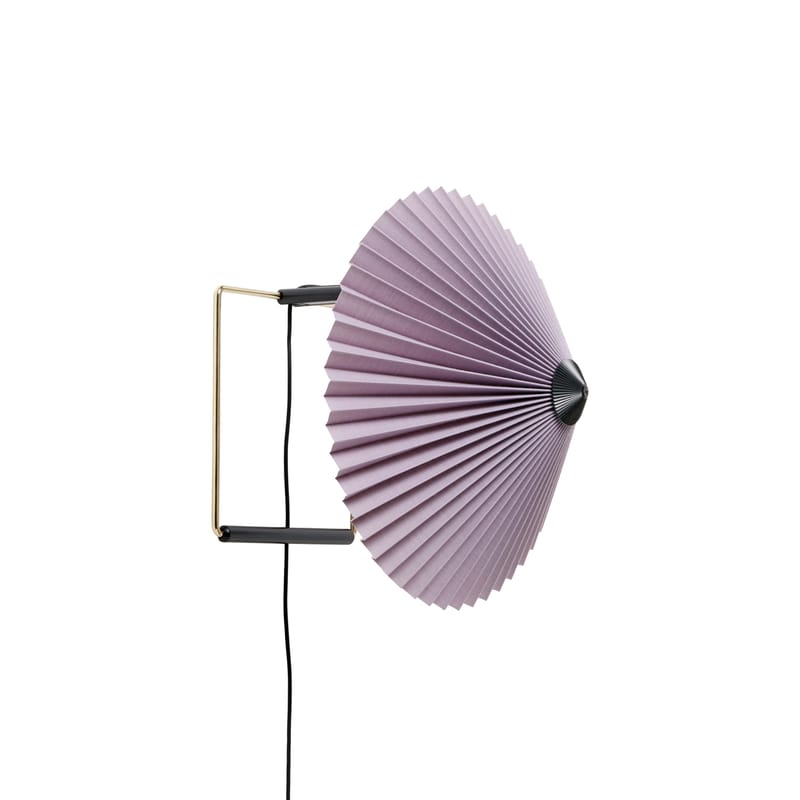 Luminaire - Appliques - Applique avec prise Matin Small tissu violet / LED - Ø 30 cm - Hay - Lavande - Coton plissé, Fil d\'acier
