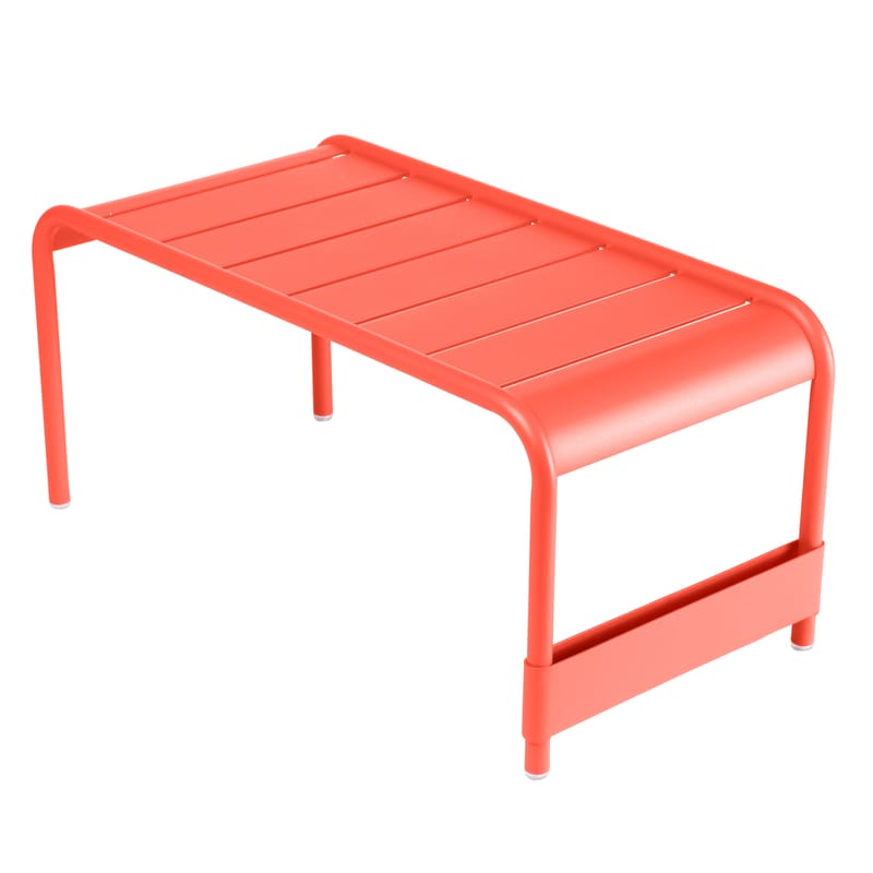 Life Style - Banc Luxembourg métal rouge / Table basse - 86 x 43 x H 40 cm - Fermob - Capucine - Aluminium laqué