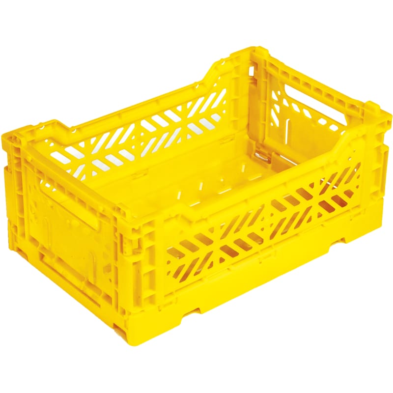 Accessoires - Accessoires bureau - Casier de rangement Mini Box plastique jaune / pliable L 26,5 cm - AYKASA - Jaune - Polypropylène