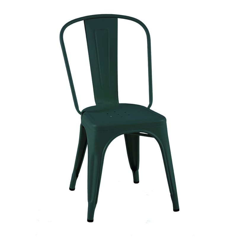 Mobilier - Chaises, fauteuils de salle à manger - Chaise empilable A Indoor métal vert / Acier Couleur - Pour l\'intérieur - Tolix - Vert Empire (mat fine texture) - Acier laqué