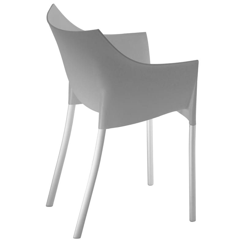 Mobilier - Chaises, fauteuils de salle à manger - Fauteuil empilable Dr. No - Kartell - Gris chaud moyen - Aluminium, Polypropylène