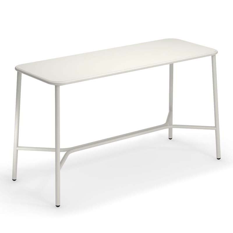 White aluminium bar store table