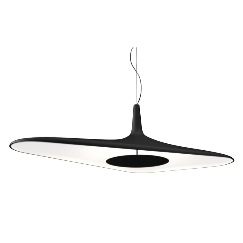 Leuchten - Pendelleuchten - Pendelleuchte Soleil Noir plastikmaterial schwarz LED / 120 x 62,5 cm - Luceplan - Schwarz - Polyurethanschaumstoff