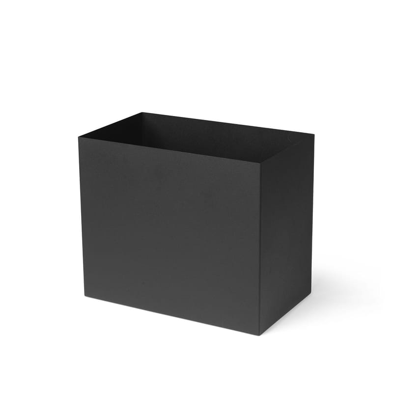 Mobilier - Meubles de rangement - Pot  métal noir / Pour jardinière Plant Box Large - Prof. 34 cm - Ferm Living - Noir - Acier laqué époxy