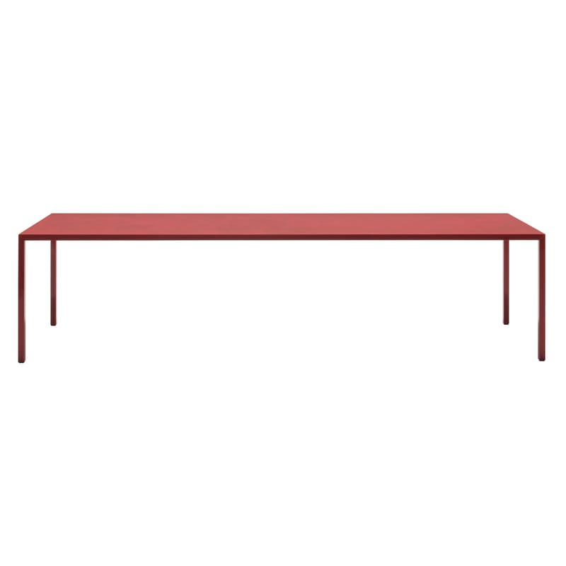 Furniture - Dining Tables - Tense Material Diamond Rectangular table metal red / 90 x 220 cm - Acrylic resin - MDF Italia - Lacquered red Diamond - Acrylic resin, Composite panel, Steel