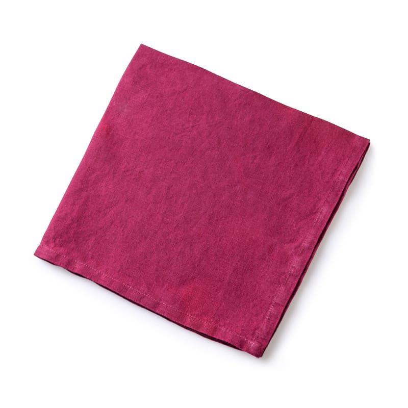 Table et cuisine - Nappes, serviettes et sets - Serviette de table  tissu rouge / 50 x 50 cm  - Lin traité TEFLON®anti-tache - Au Printemps Paris - Rouge - Lin