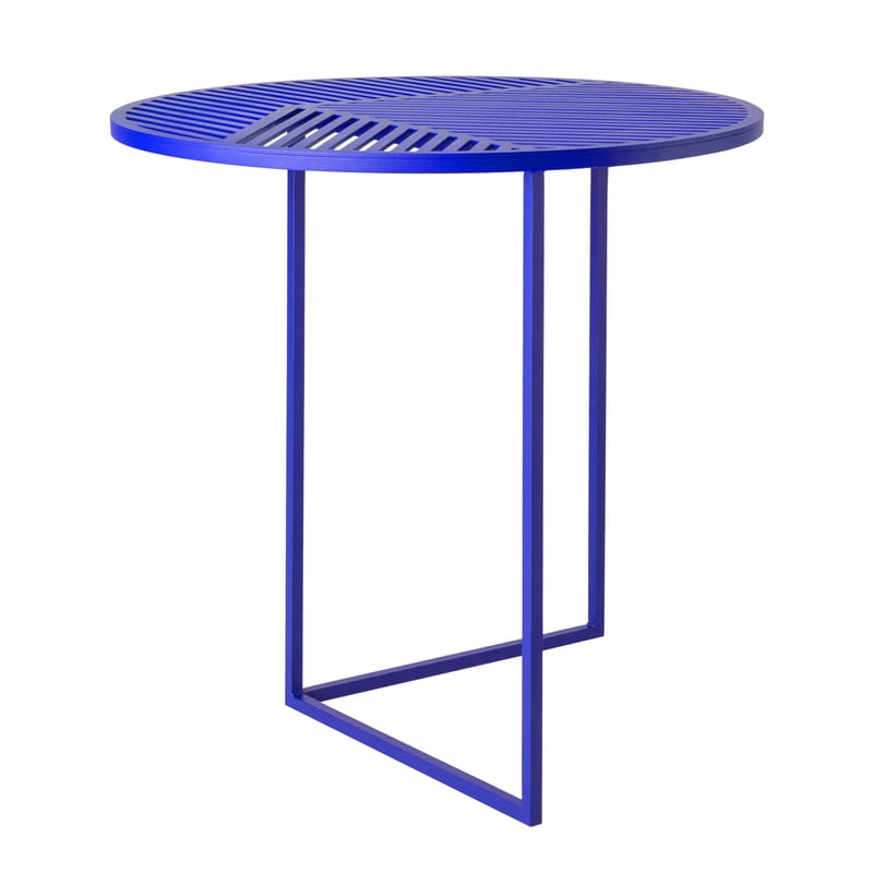 Mobilier - Tables basses - Table basse Iso-A métal bleu / Ø 47 x H 45 cm - Petite Friture - Bleu - Acier laqué