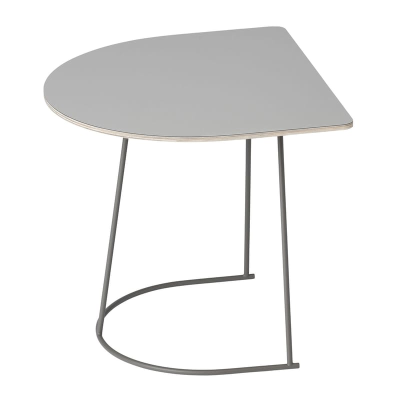 Mobilier - Tables basses - Table d\'appoint Airy Half métal bois gris / 44 x 39 cm - Muuto - Gris - Acier peint, Contreplaqué, Stratifié