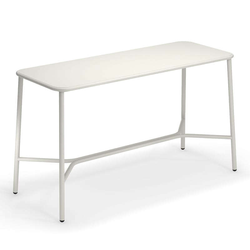 Mobilier - Mange-debout et bars - Table haute Yard métal blanc / 180 x 70 cm x H 105 cm - Emu - Blanc - Aluminium verni