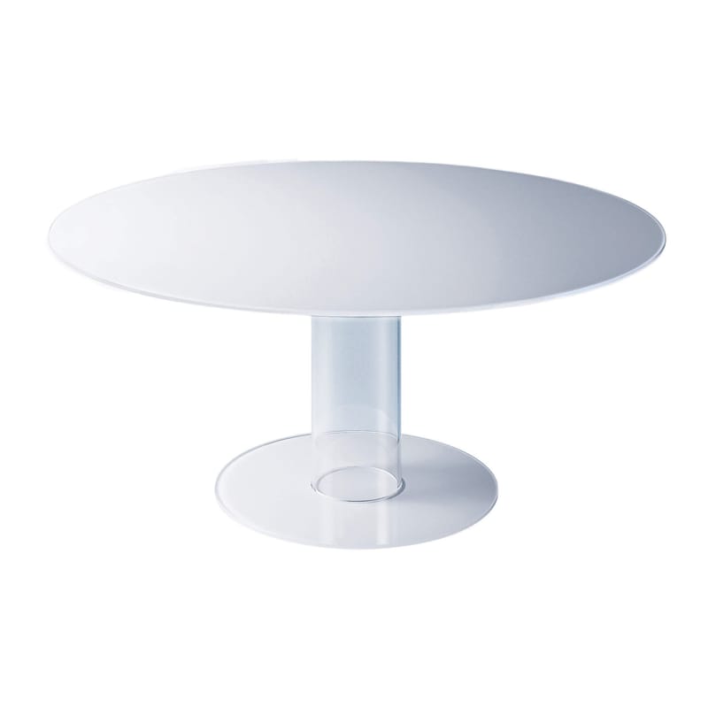 Mobilier - Tables - Table ronde Hub verre blanc / Ø 140 cm - Glas Italia - Blanc - Ø 140 cm - Verre