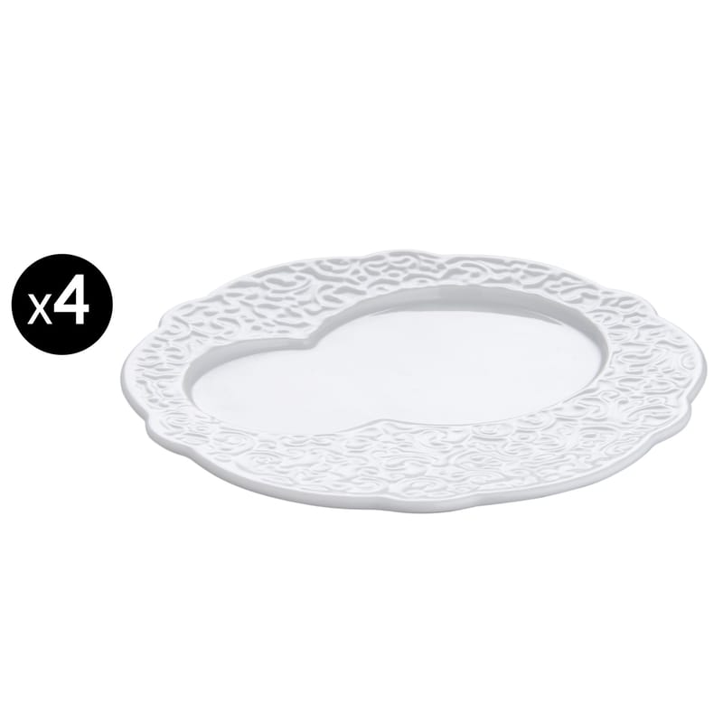 Table et cuisine - Assiettes - Assiette Dressed céramique blanc / à déjeuner - Ø 16 cm - Lot de 4 - Alessi - Blanc - Porcelaine