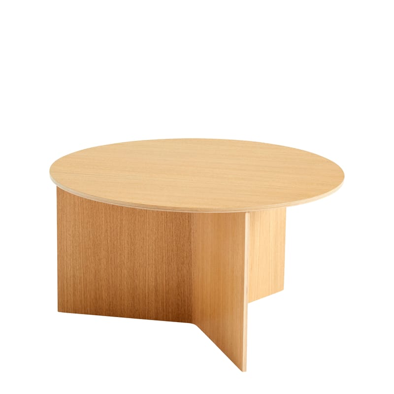 Möbel - Couchtische - Couchtisch Slit Wood holz natur / XL - Ø 65 x H 35,5 cm / Holz - Hay - Eiche - Eichenfurnier