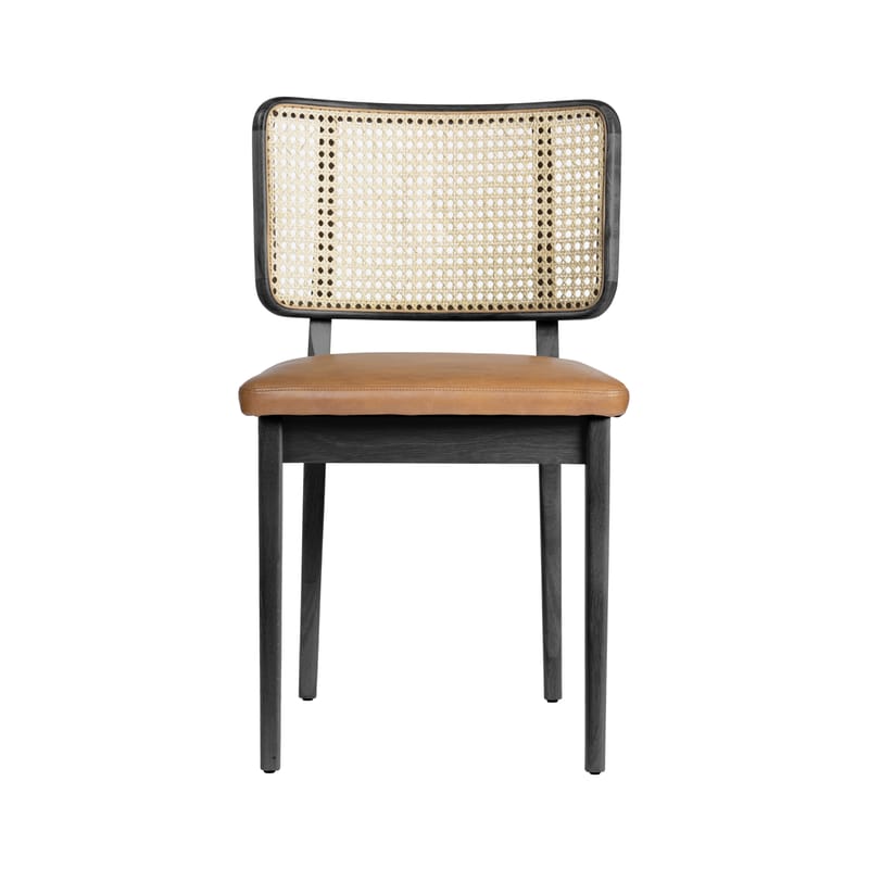 Cannage Chair cane fibres wood black RED Edition