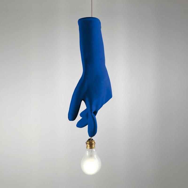 Lighting - Pendant Lighting - Luzy Blue Pendant plastic material blue / LED - 1 bulb - Ingo Maurer - Blue - Brass, Glass, High-resistance plastic, Steel