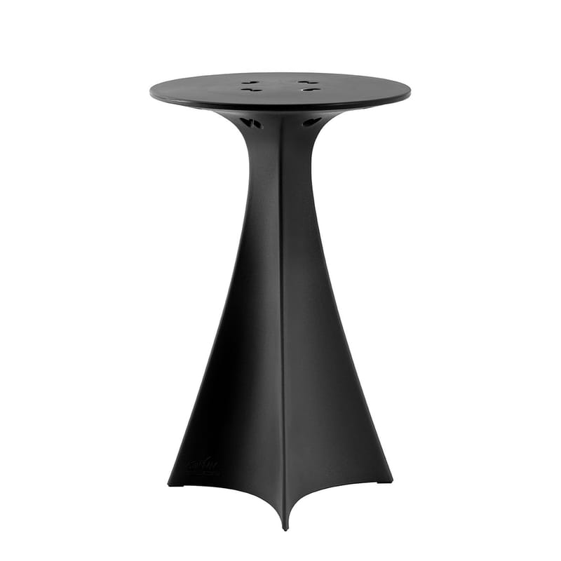 Möbel - Stehtische und Bars - Stehtisch Jet plastikmaterial schwarz / Ø 62 x H 100 cm - Slide - Schwarz - recycelbares Polyethen