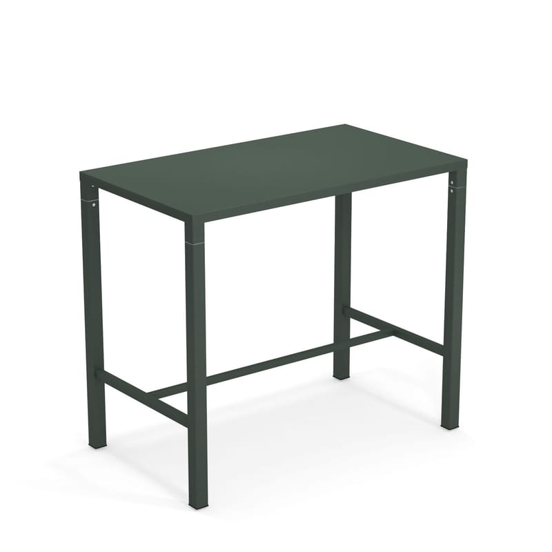 Mobilier - Mange-debout et bars - Table haute Nova métal vert / 120 x 70 cm x H 105 cm - Emu - Vert foncé - Acier verni
