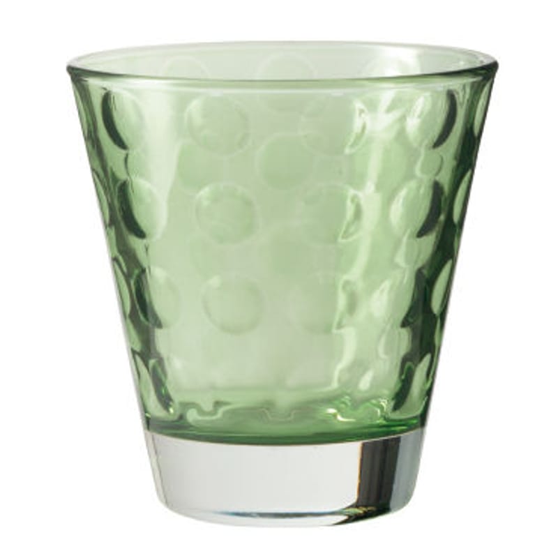 Table et cuisine - Verres  - Verre à whisky Optic verre vert / H 9 x Ø 8,5 cm - 215 ml - Leonardo - Vert - Verre pelliculé