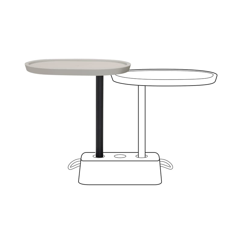 Mobilier - Tables basses - Accessoire / Plateau supplémentaire rotatif / Pour table Brick - H 67,5 cm - Fatboy - Taupe clair - Acier, Polyéthylène