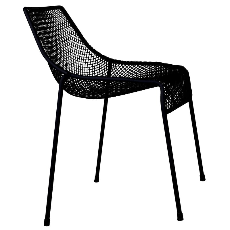Mobilier - Chaises, fauteuils de salle à manger - Chaise empilable Heaven métal noir / Jean-Marie Massaud, 2007 - Emu - Noir - Acier