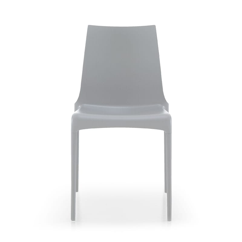 Mobilier - Chaises, fauteuils de salle à manger - Chaise empilable Petra plastique gris - Cinna - Gris clair - Aluminium laqué