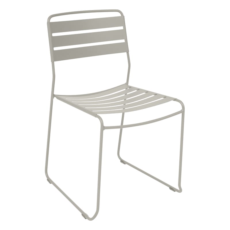 Mobilier - Chaises, fauteuils de salle à manger - Chaise empilable Surprising métal gris - Fermob - Gris argile - Acier