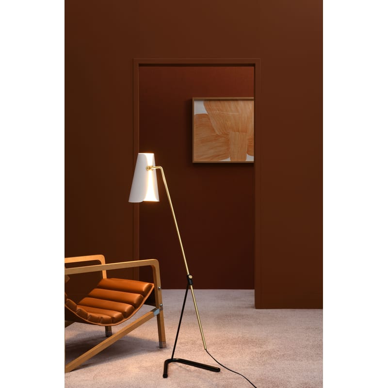 Pierre Guariche G21 Floor lamp white black brushed brass Made