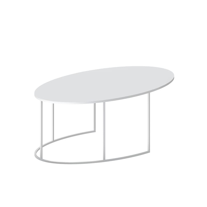 Mobilier - Tables basses - Table basse Slim Irony ovale métal blanc / 70 x 42 H 29 cm - Zeus - Blanc - Acier