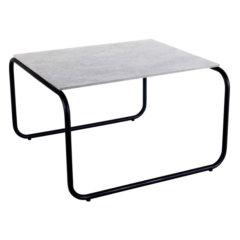 Mobilier - Tables basses - Table basse Yoso Small métal pierre gris noir / 54 x 54 x H 35 cm - Ciment - XL Boom - Noir / Ciment gris -  Fibre-ciment, Acier laqué époxy
