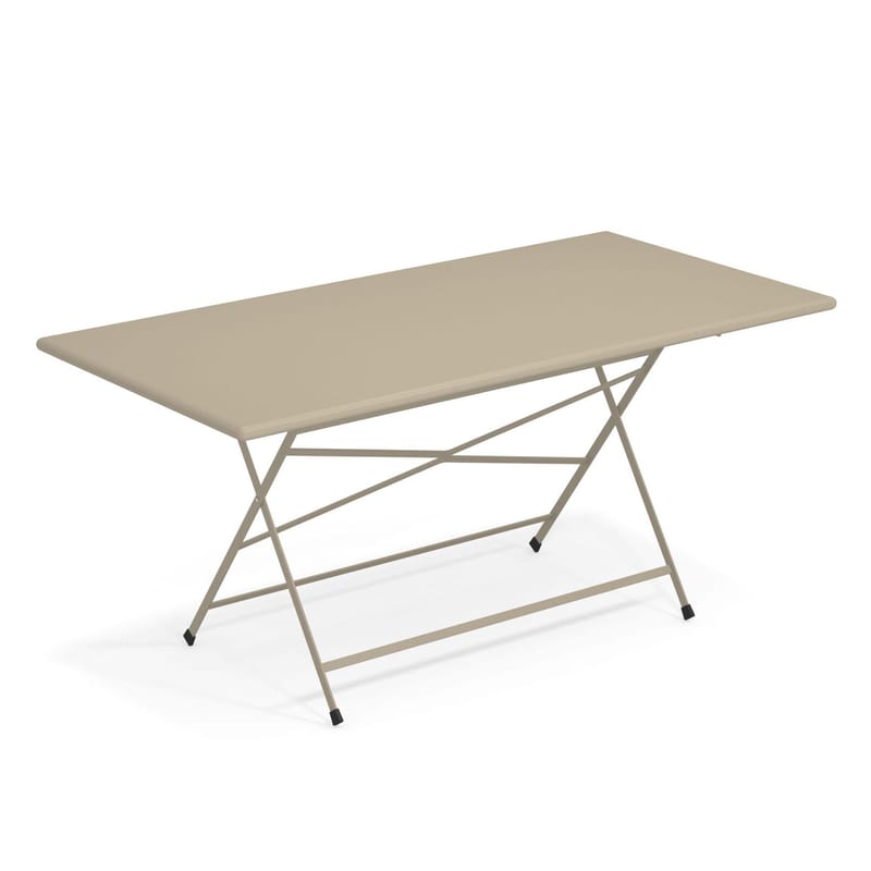 Jardin - Tables de jardin - Table pliante Arc en Ciel métal beige / 160 x 80 cm - Emu - Tourterelle - Acier verni